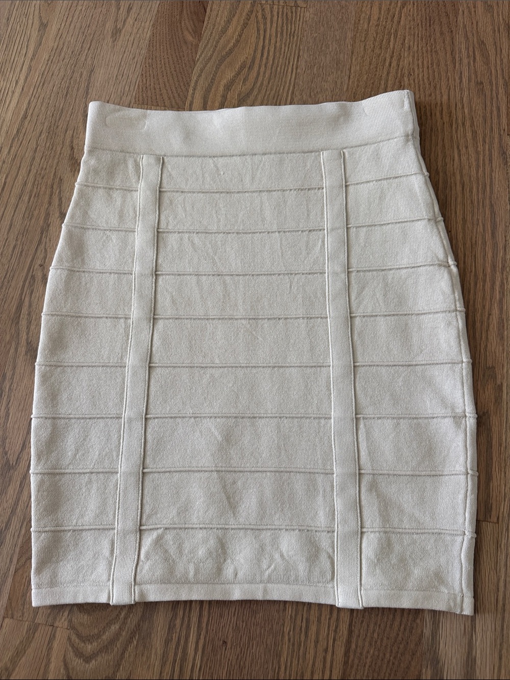 Forever 21 Ivory Bandage-Style Pencil Skirt